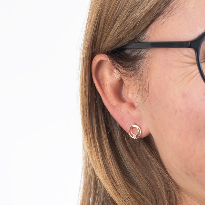 Złote kolczyki 585 Circular Dreams II