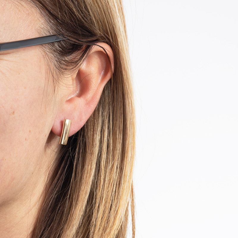 Złote kolczyki 585 Błyszczące blaszki prezent