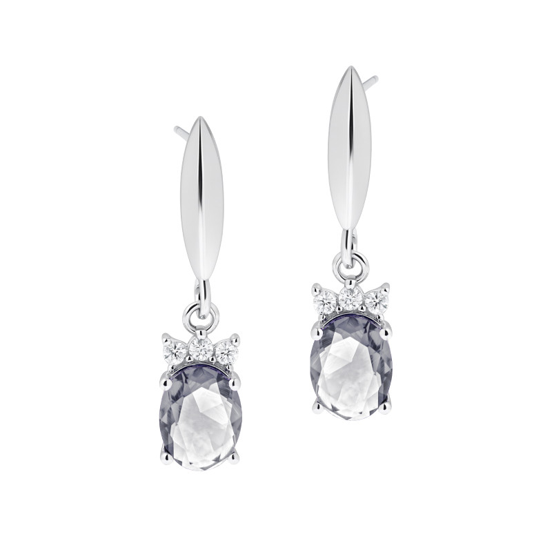 Srebrny 925 Komplet Szary Trzy Iskry