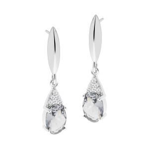 Srebrny 925 Komplet Szara Owalna Iskra