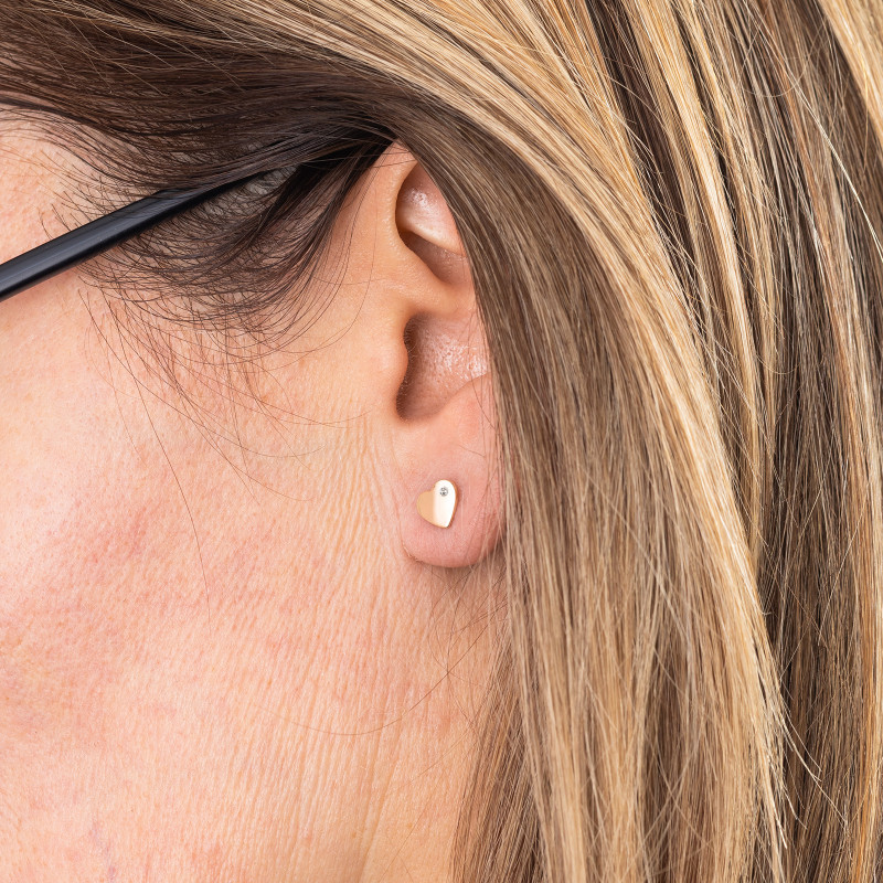 Złote kolczyki 585 Serce Iskra