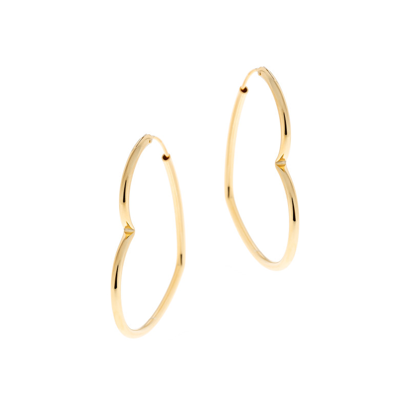 Srebrne pozłacane kolczyki 925 Otwarte Serce