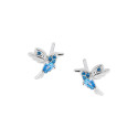 Kolczyki srebrne 925 Motyl w błękicie