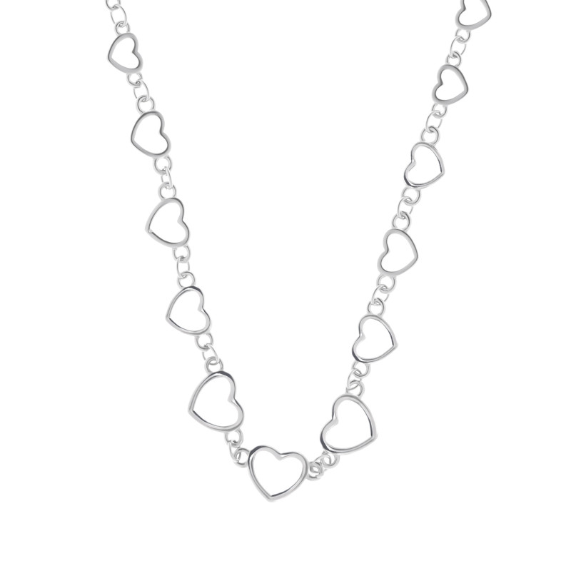 Srebrny naszyjnik 925 Rząd Serc