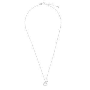 Srebrny naszyjnik 925 Ażurowa Psia Łapka z iskrą