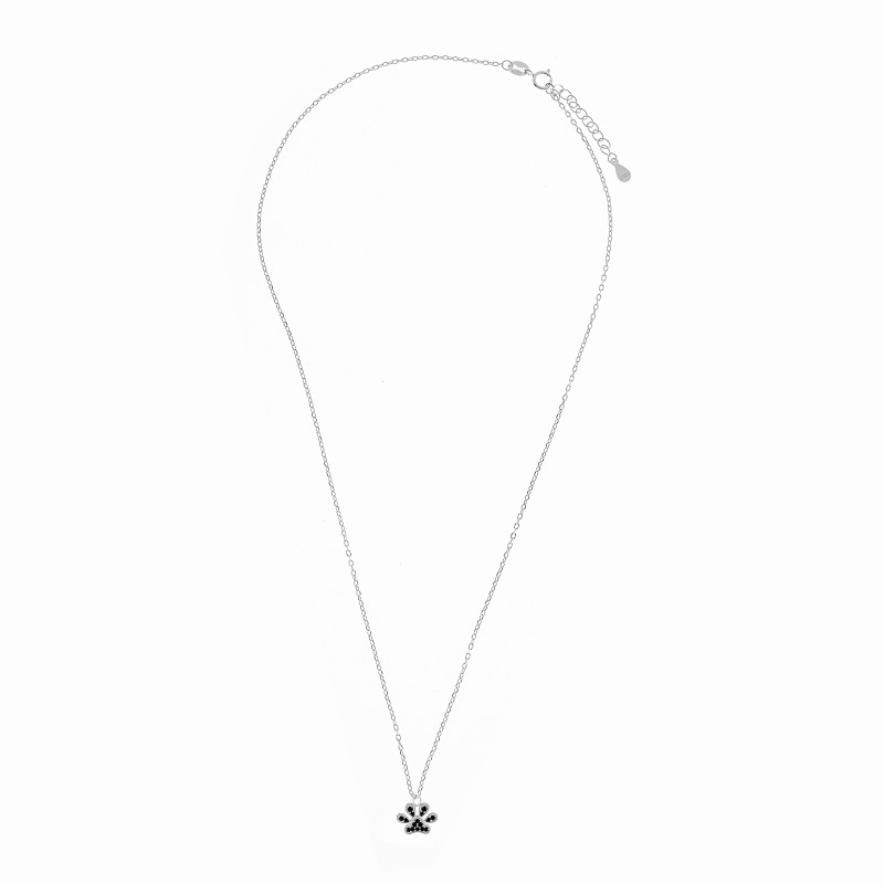 Srebrny naszyjnik 925 Łapka w czarnych cyrkoniach