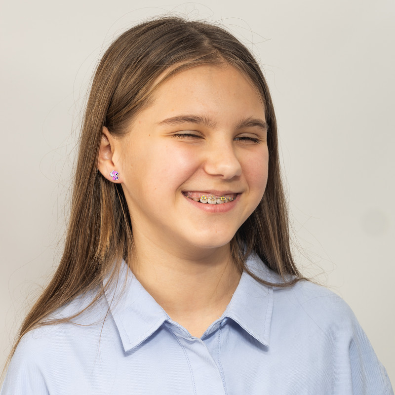 Stich komplet srebrnych kolczyków 925 Stich z Gwiazdką & Różowa Angel Sztyft Prezent