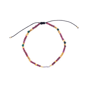 Srebrna bransoletka 925 Boho Green i Ruby Red