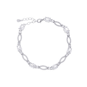 Srebrna bransoletka 925 Biały blask cyrkonie