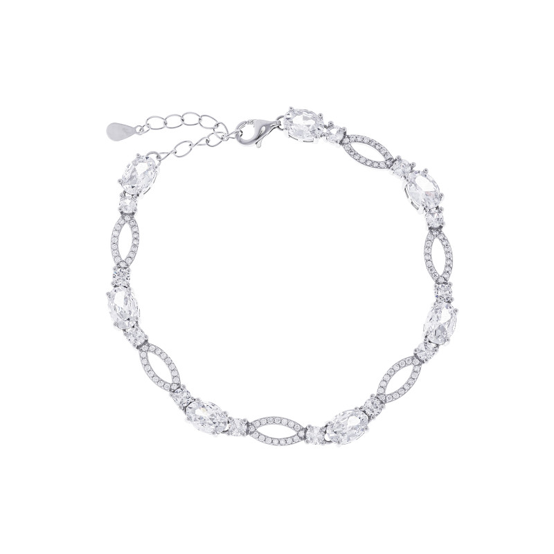 Srebrna bransoletka 925 Biały blask cyrkonie