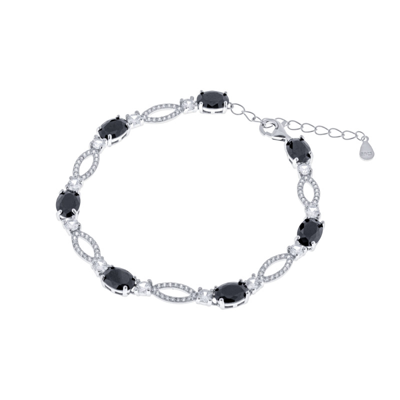 Srebrna bransoletka 925 Czarny blask cyrkonie