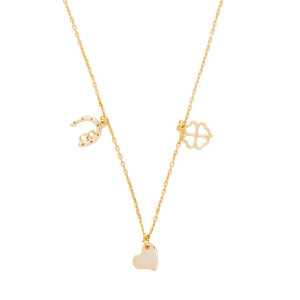 Srebrny naszyjnik 925 pozłacany Trzy symbole