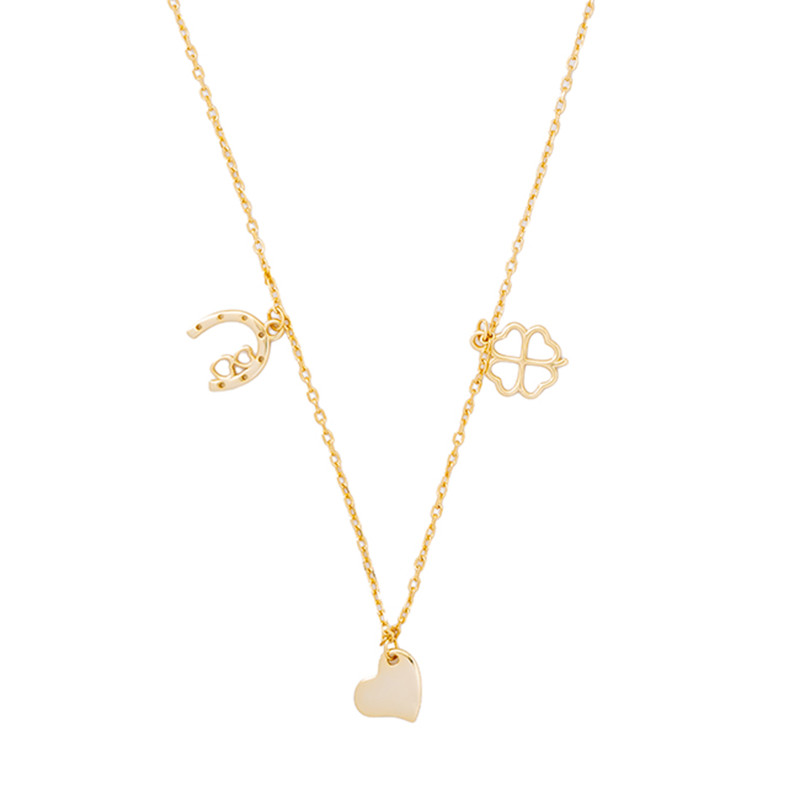 Srebrny naszyjnik 925 pozłacany Trzy symbole