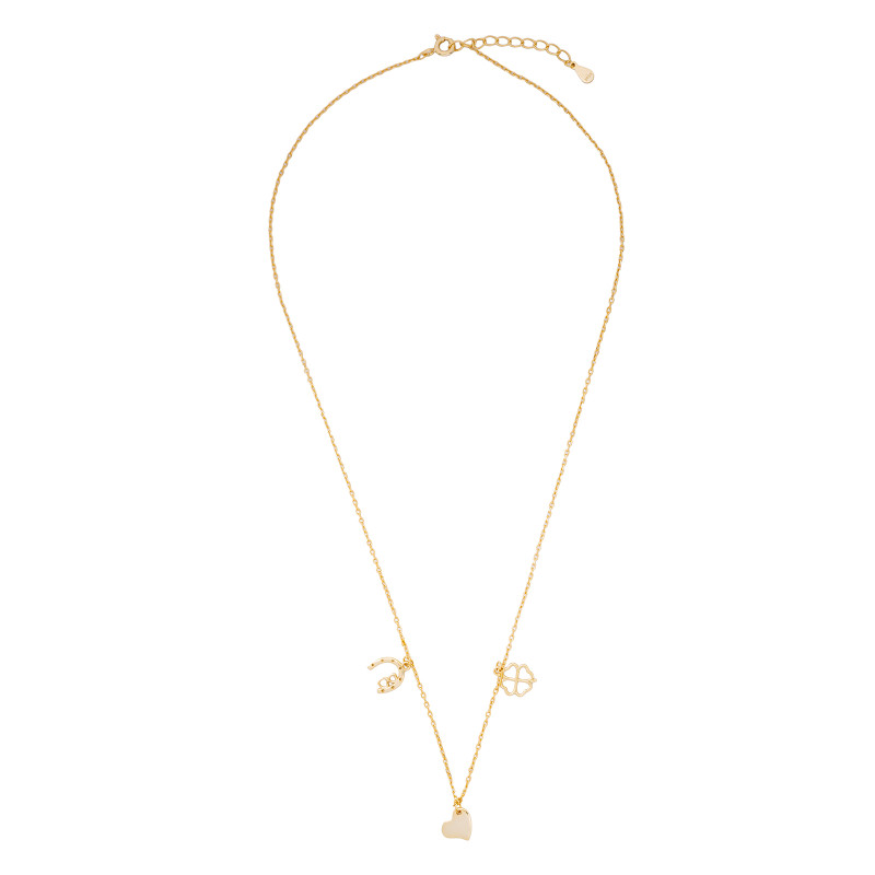 Srebrny naszyjnik 925 pozłacany Trzy symbole