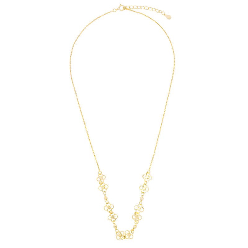 Srebrny naszyjnik 925 pozłacany Kwiaty