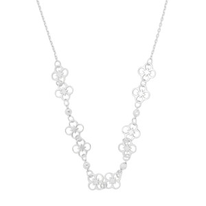 Srebrny naszyjnik 925 Kwiaty