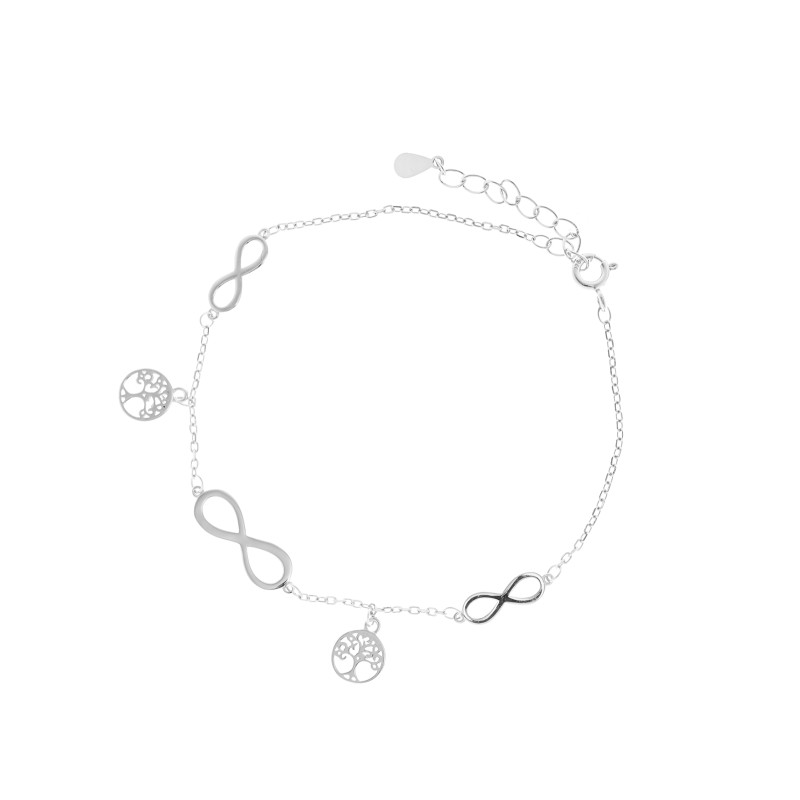 Srebrna bransoletka 925 Nieskończoność Drzewko Szczęścia