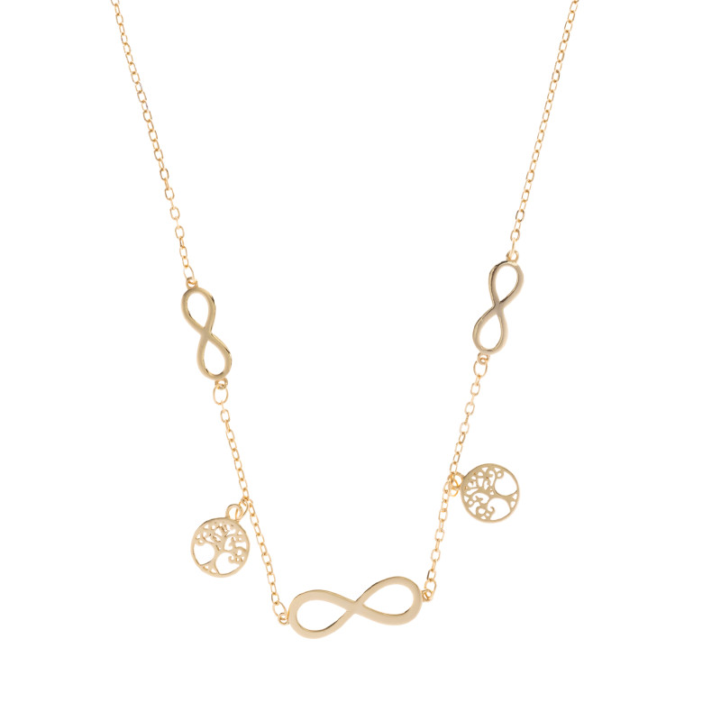 Srebrny naszyjnik 925 Pozłacany Nieskończoność Drzewko