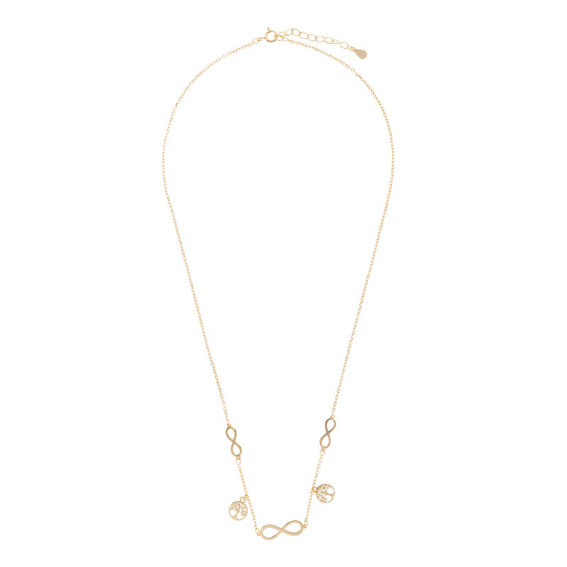 Srebrny naszyjnik 925 Pozłacany Nieskończoność Drzewko