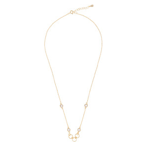 Srebrny naszyjnik 925 pozłacany Kółeczka Cyrkonie