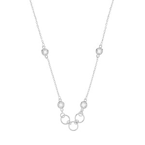 Srebrny naszyjnik 925 Kółeczka Cyrkonie