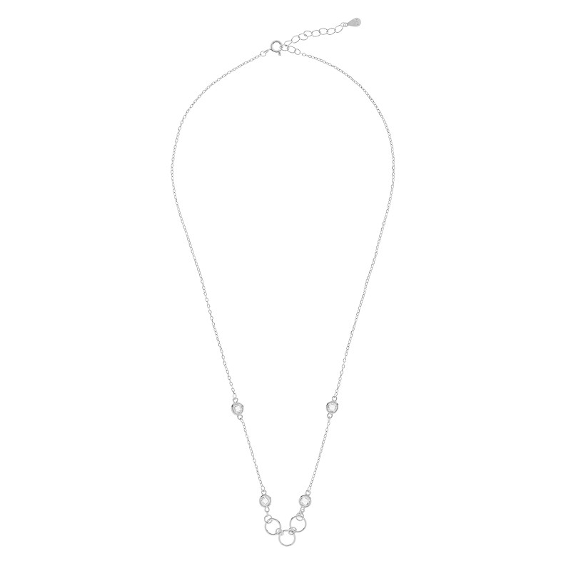 Srebrny naszyjnik 925 Kółeczka Cyrkonie