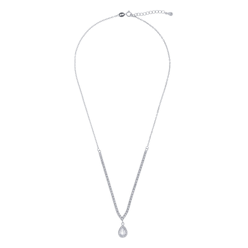 Srebrny naszyjnik 925 Łza w blasku Cyrkonii