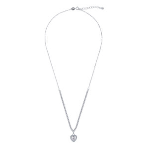 Srebrny naszyjnik 925 Białe Serce w blasku Cyrkonii