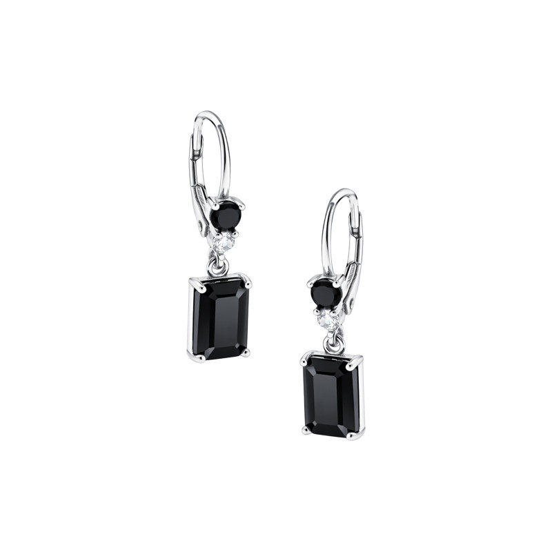 Srebrne Kolczyki 925 Wiszący Prostokąt