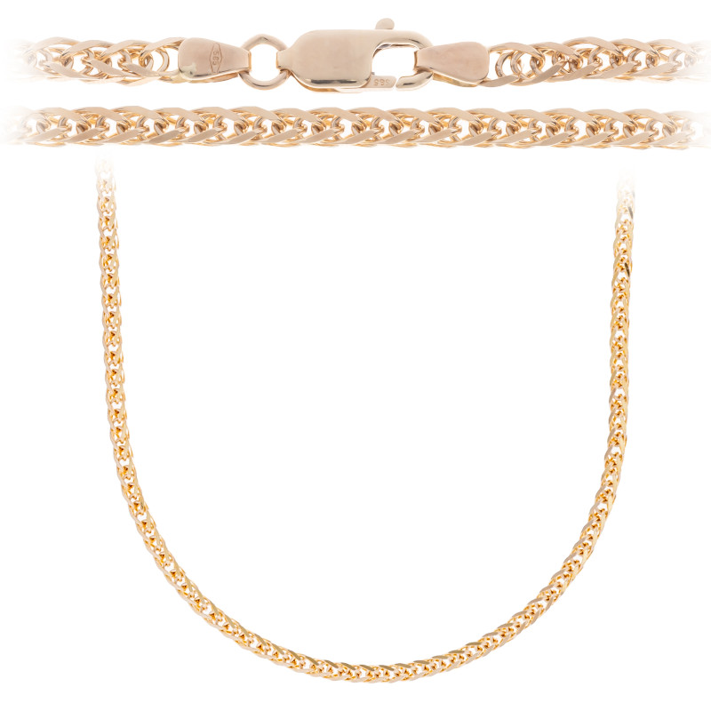 Złoty łańcuszek 585 Splot Lisi Ogon 2.3 mm Damski