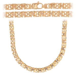 Złoty łańcuszek 585 Królewski Płaski 7 mm Damski Męski ciężki