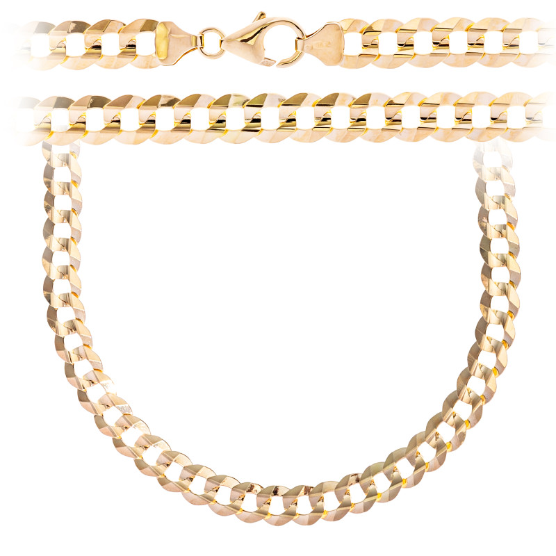 Złoty łańcuszek 585 Splot Pancerka 9 mm Damski Męski