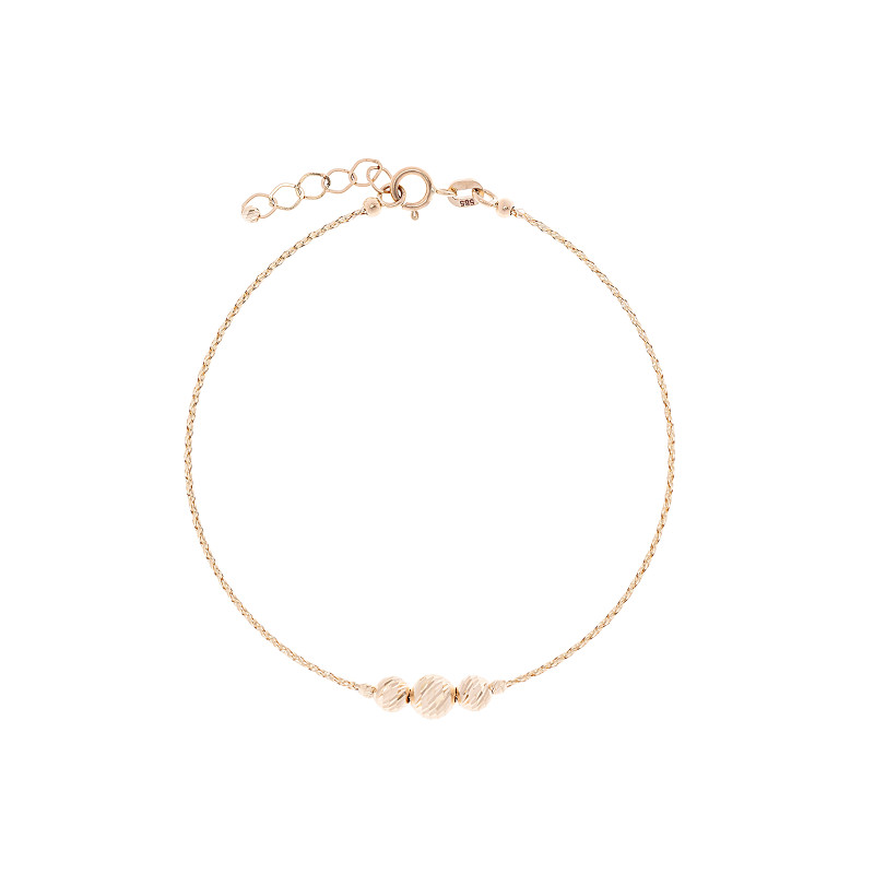 Złota bransoletka damska 585 Kulki