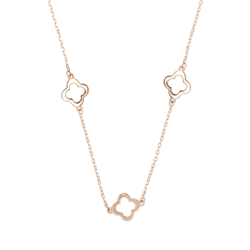 Złoty naszyjnik 585 Ażurowe Koniczyny