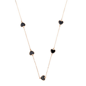 Złoty naszyjnik 585 Ciemne Serca