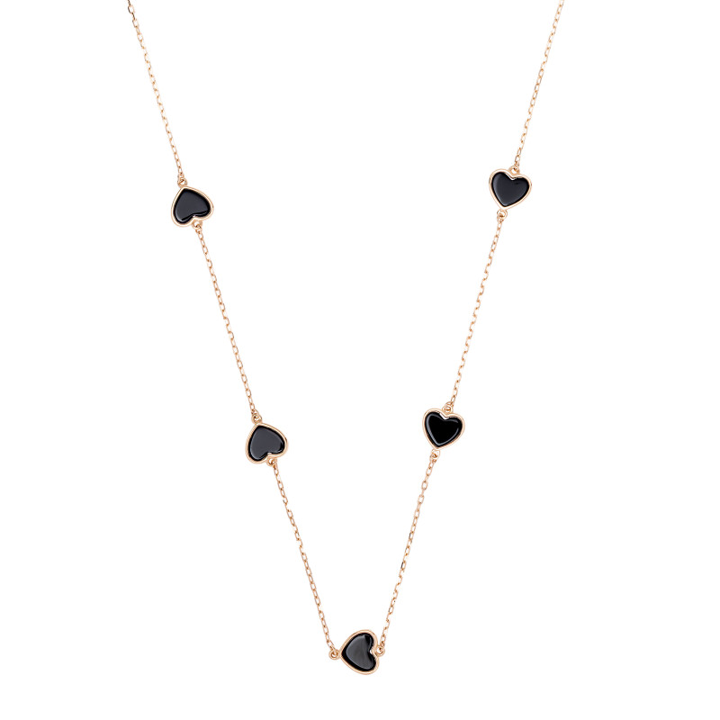 Złoty naszyjnik 585 Ciemne Serca