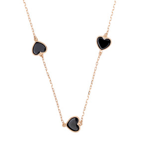 Złoty naszyjnik 585 Ciemne Serca
