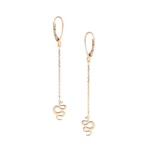 Złote kolczyki 585 Wiszące Węże