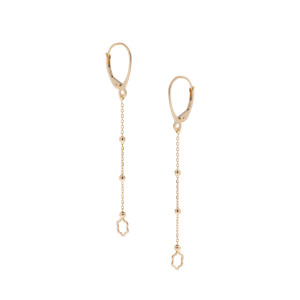 Złote kolczyki 585 Wiszące Kwiaty