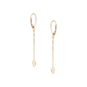 Złote kolczyki 585 Wiszące Serca