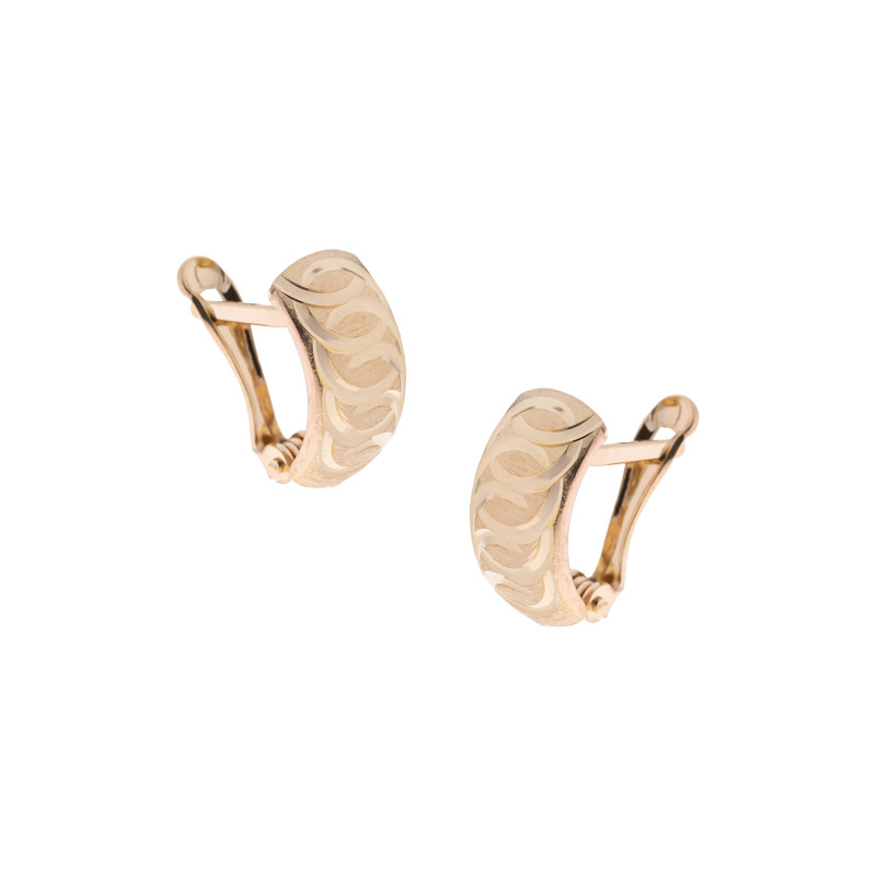 Złote kolczyki 585 Fale na blaszce