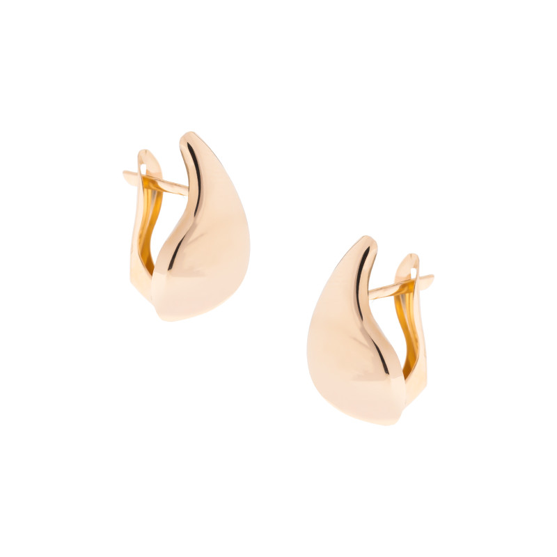 Złote kolczyki 585 Płaska Kropla