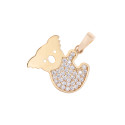 Złota zawieszka 585 Kłódka Cyrkonie