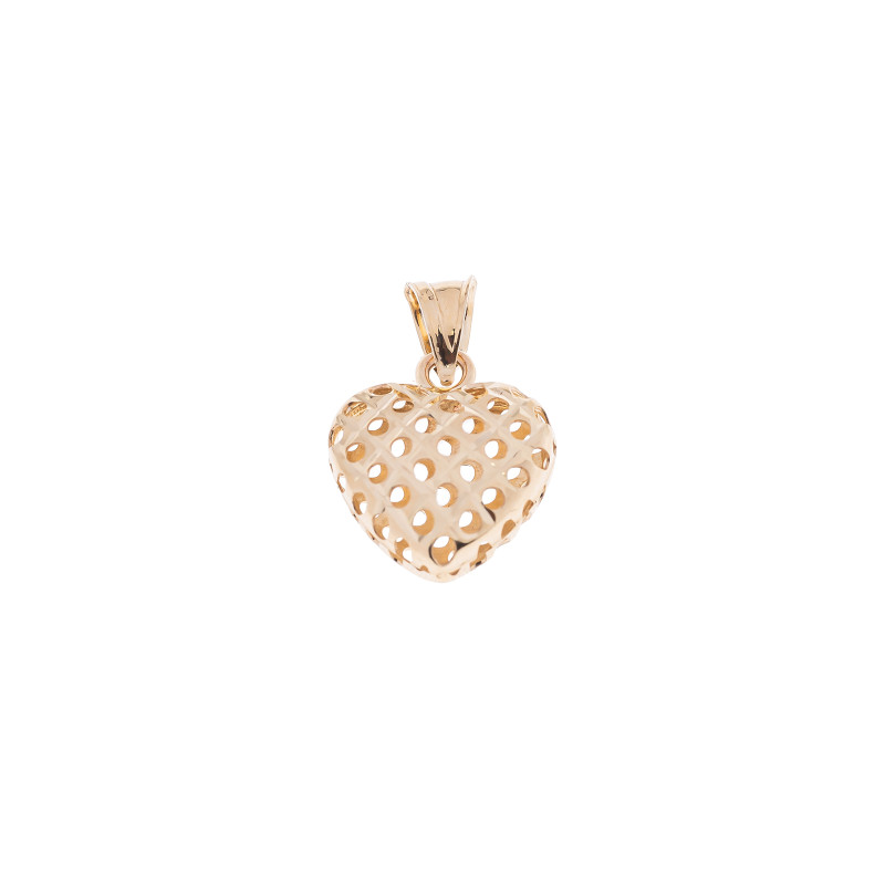 Złota zawieszka 585 Ażurowe Serce Dmuchane