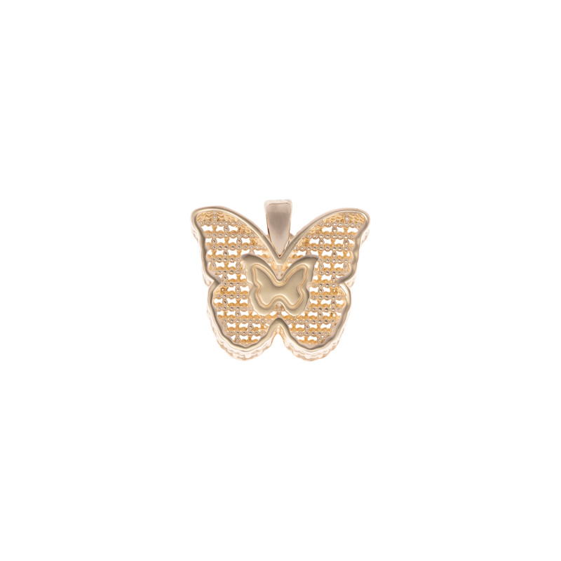 Złota zawieszka 585 Ażurowy Motyl 3D