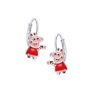 Srebrne kolczyki 925 Świnka Peppa dla małej damy