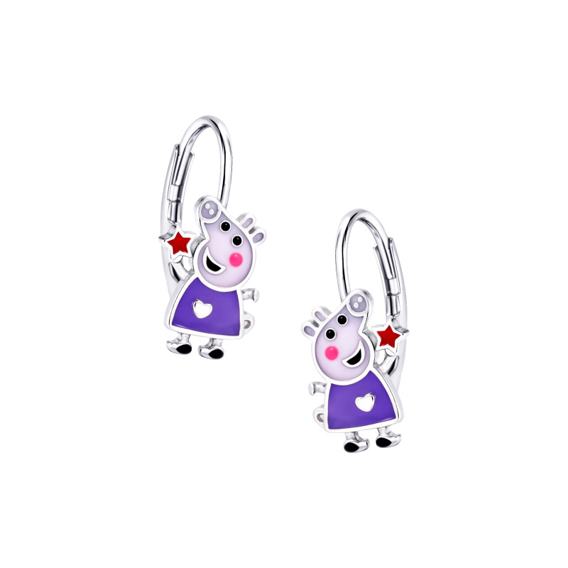 Srebrne kolczyki 925 Wesoła Peppa dla małej damy