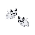 Srebrne kolczyki 925 Kotek z kokardką sztyft dla małej damy
