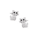 Srebrne kolczyki 925 Śpiący Kotek dla małej damy