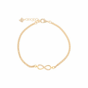 Srebrna pozłacana bransoletka 925 Nieskończoność w blasku cyrkonii
